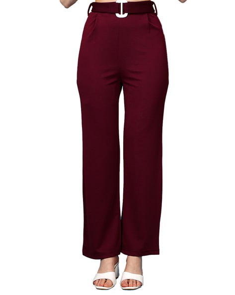 Women's Maroon Jogger Style Trousers - StyleStone | Fashion joggers, Maroon  joggers, Joggers