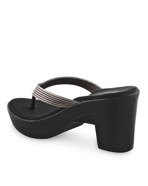 Black chunky best sale wedge sandals