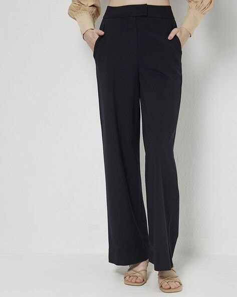 White Stuff Velvet Wide Leg Trousers, Pure Black at John Lewis & Partners