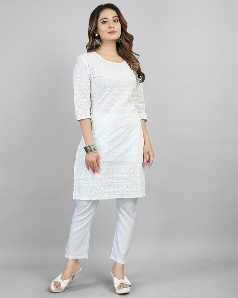 Buy Off White Kurtas for Women by Acai Online | Ajio.com