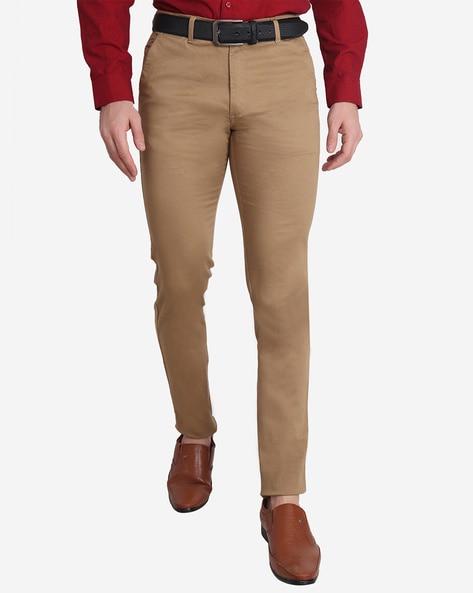 Buy LONDON VERJ Regular Slim Smart Fit Men Superior Brown Colour Formal  Terry Rayon Skin Friendly Soft All Weather Trousers. at Amazon.in
