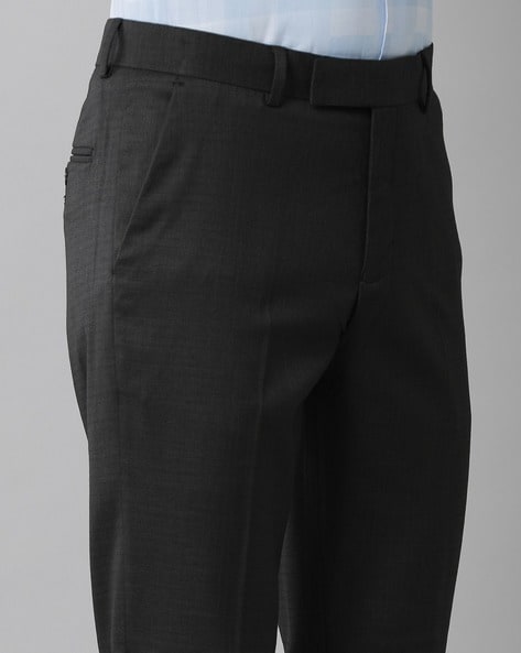 Dark Charcoal Twill Slim Fit Suit Trousers | Hawes & Curtis
