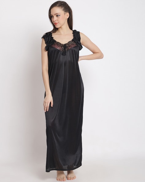 Lace Panelled Night Gown Set of 4