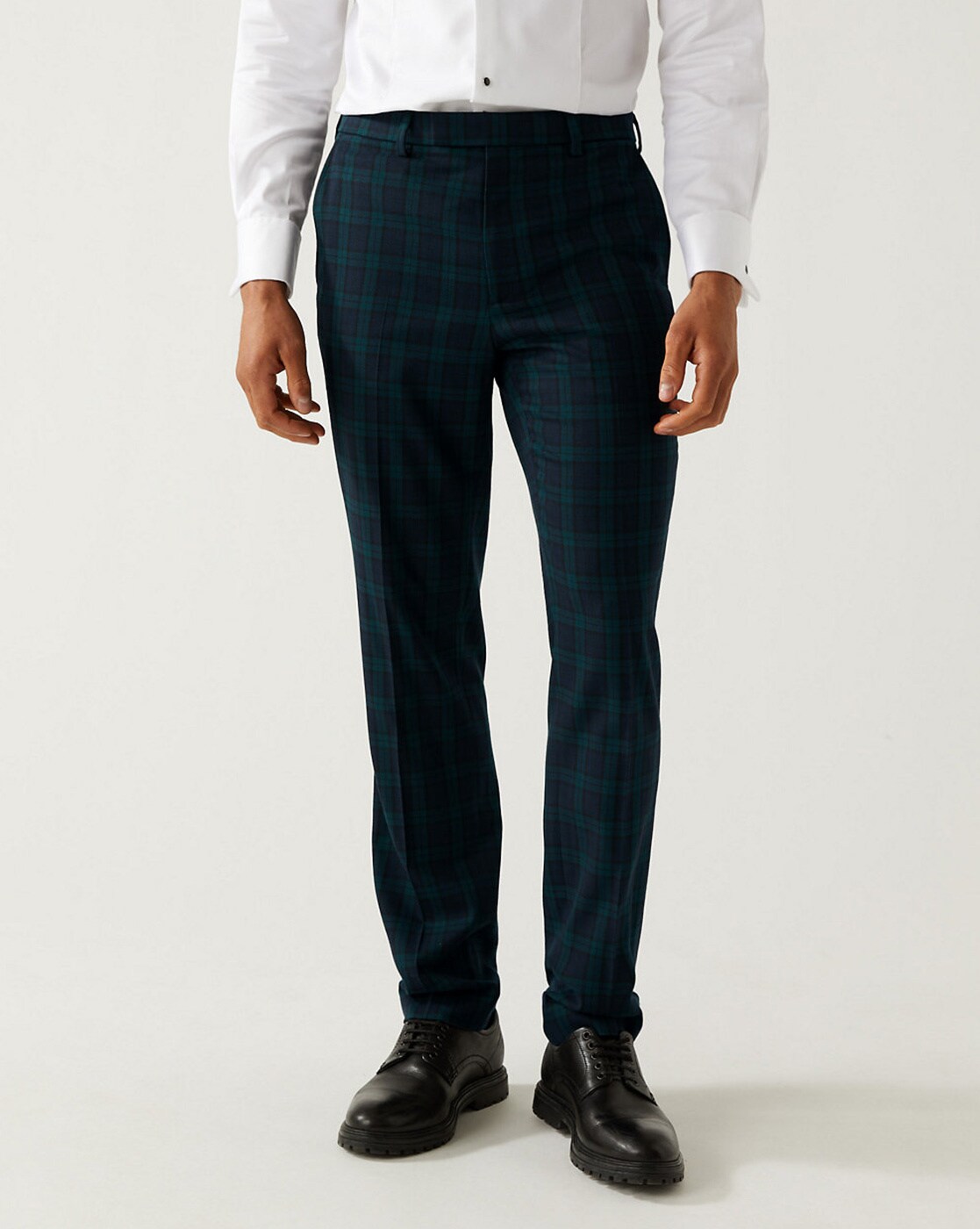 Formal Check Business Trousers Plaid Dress Pants | Bublédon