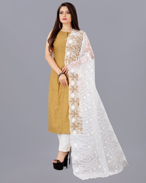 Embroidered Net Dupatta Price in India
