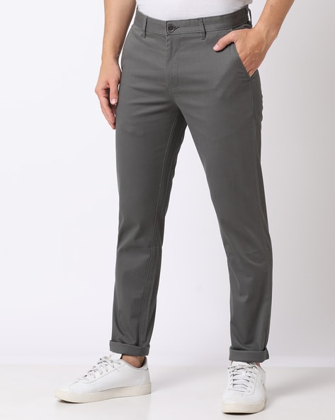 DENNISON Men Grey Smart Tapered Fit Casual Trousers – dennisonfashionindia