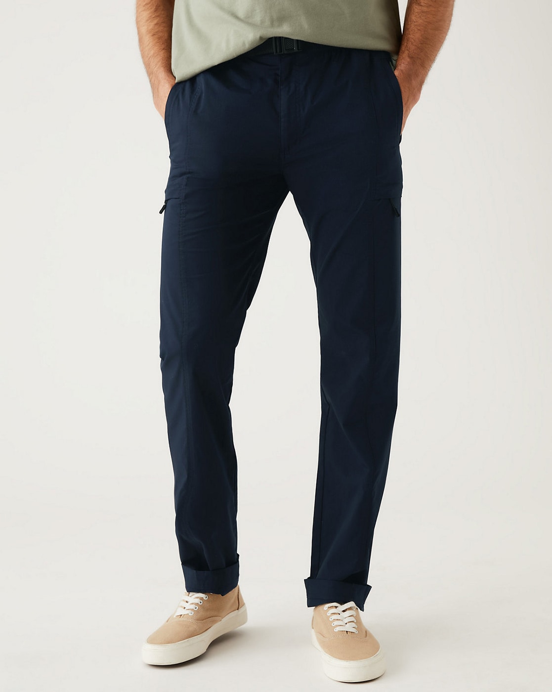 Buy Navy Blue Trousers & Pants for Men by Marks & Spencer Online