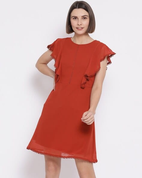 Buy Rust Dresses for Women by Oxolloxo Online | Ajio.com