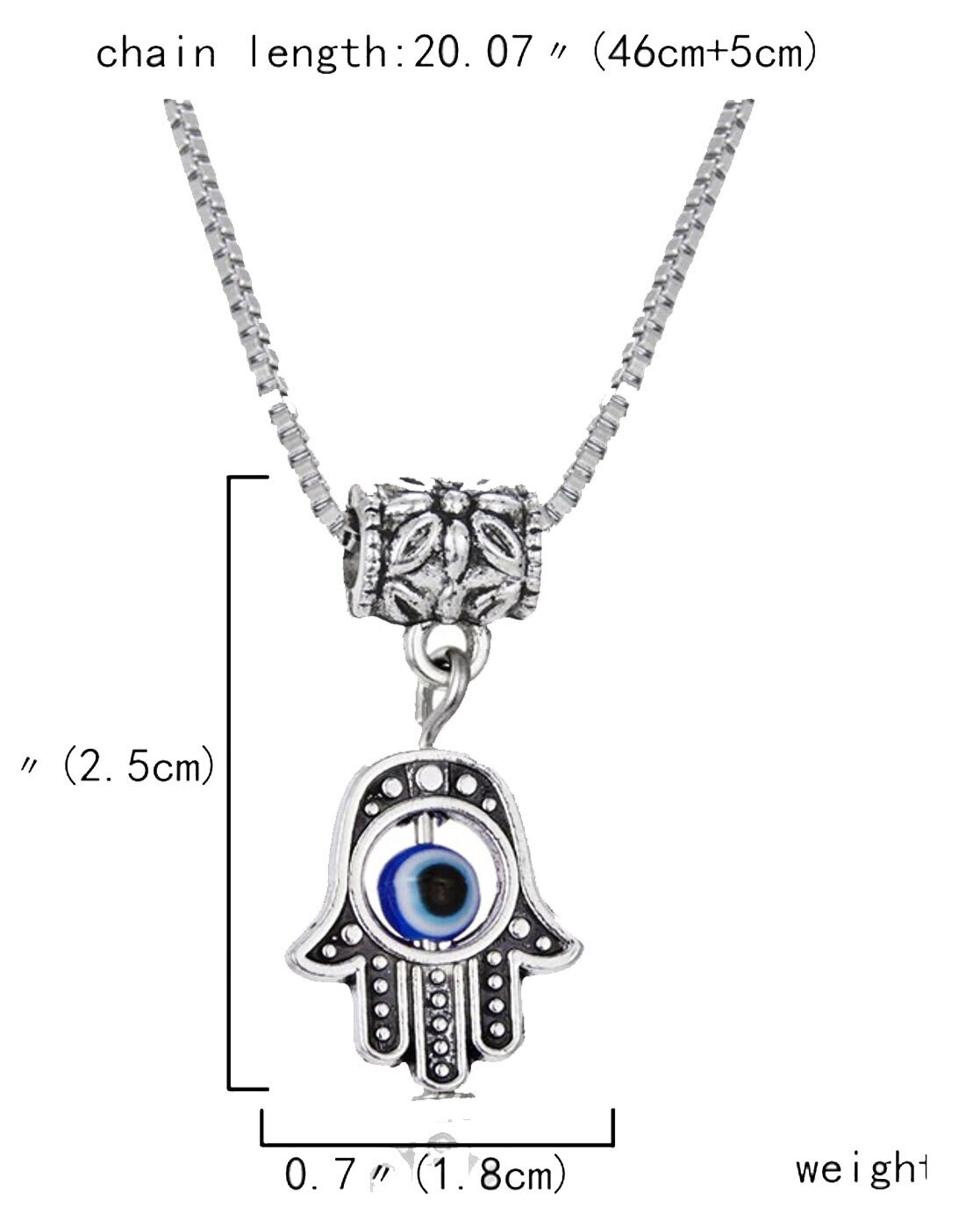 Evil Eye Hamsa Men Necklace | Upakarna | Best Handcrafted Jewelry