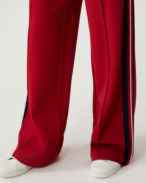 Side Stripe Wide-Leg Track Pants