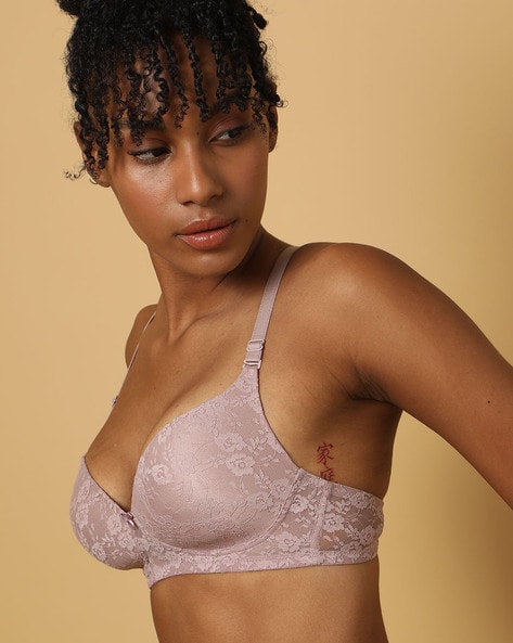 Lace Bralette - Powder pink - Ladies