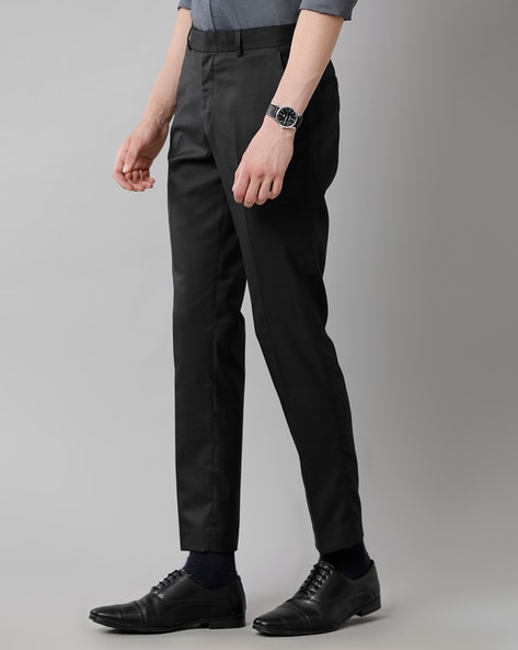 Buy online Charcoal Cotton Blend Flat Front Formal Trouser from Bottom Wear  for Men by Nunzio for ₹899 at 70% off | 2024 Limeroad.com