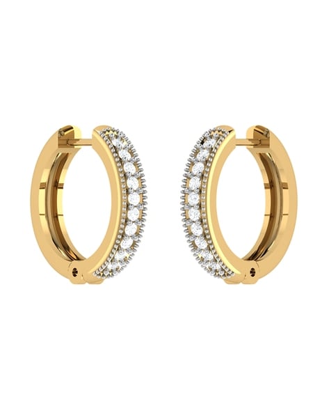 14K Gold Huggie Earrings | S for Sparkle