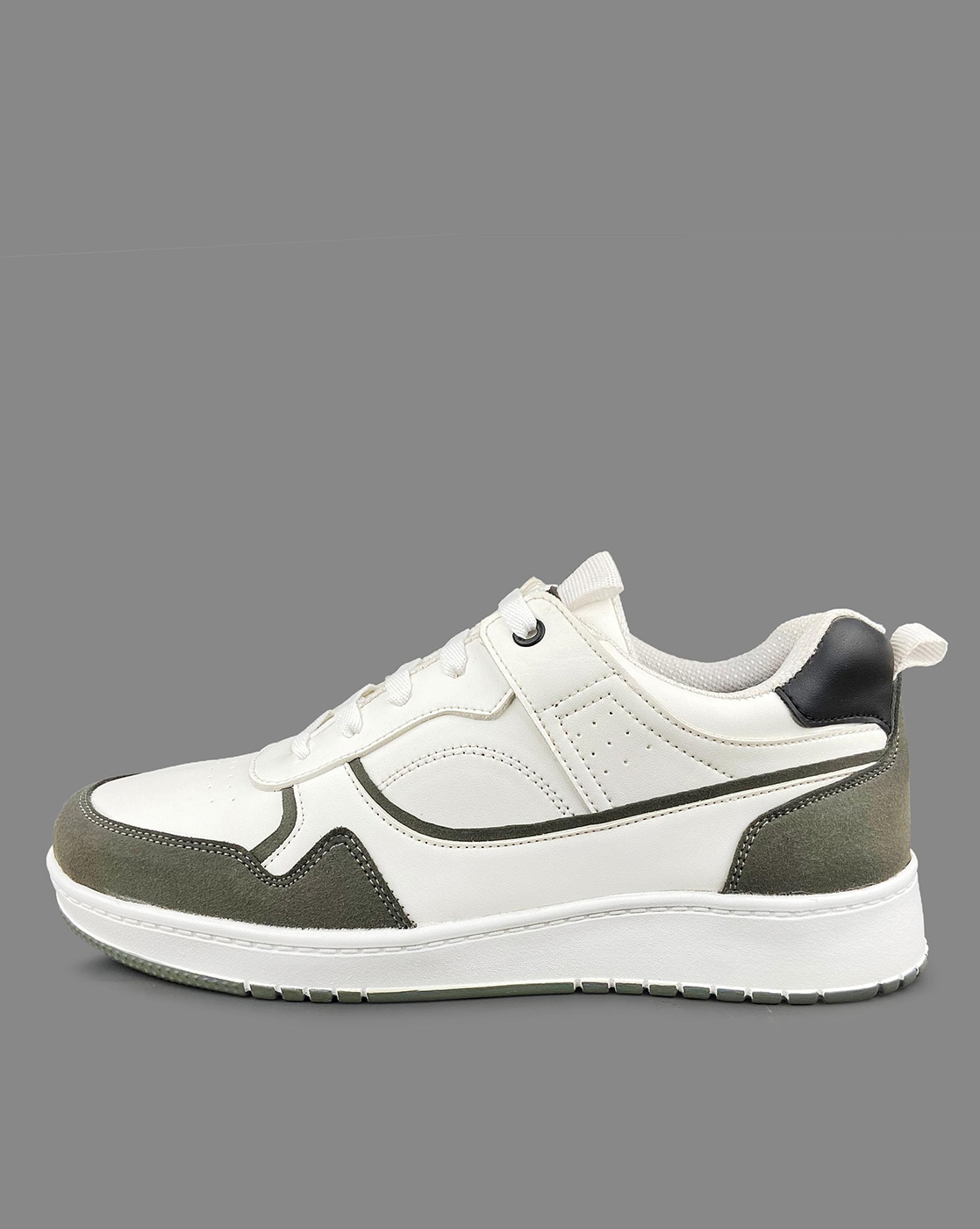 White Solid CASUAL LACEUP SNEAKERS For Men
