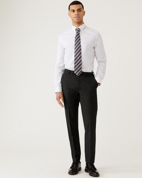 Taylor & Wright Panama Black Tailored Fit Suit Trousers - Matalan