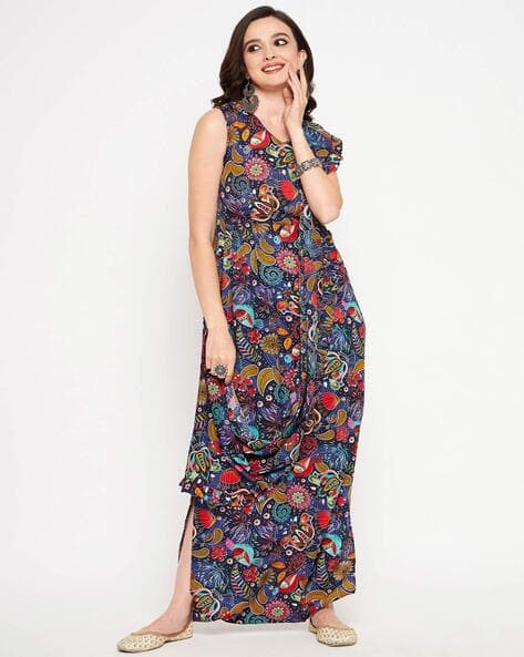 Floral Print Dhoti Jumpsuit with Dupatta