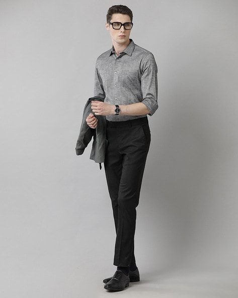 Buy Men's Stylish Premium Pant Shirt Combo - Grey, Black (KDB-2392635)