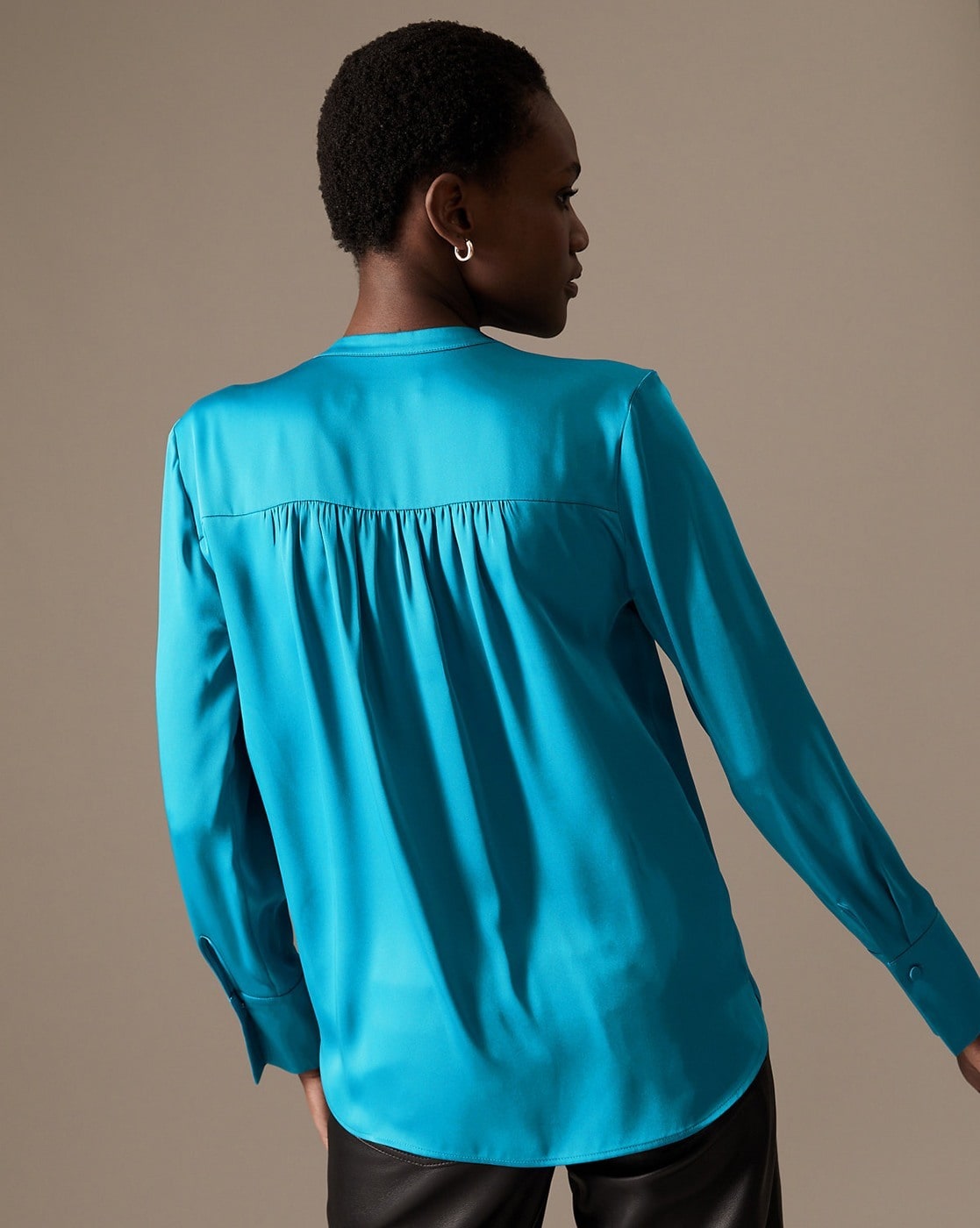 Turquoise cheap satin blouse