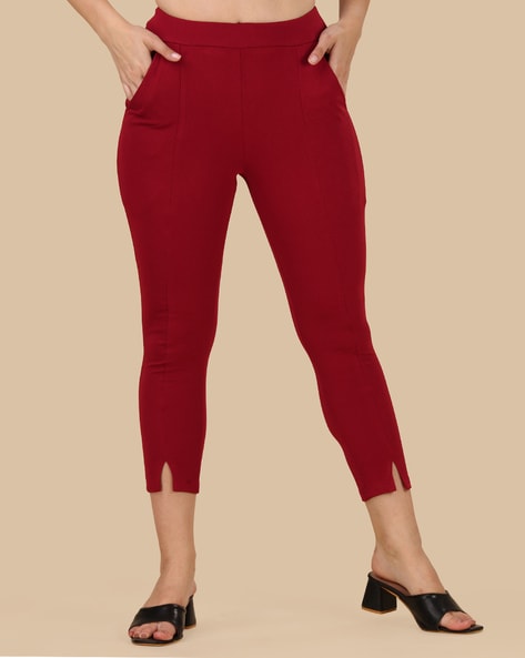 Buy Women Solid Mid Rise Casual Formal Pants and Dark Grey Trousers (30)  Online at Best Prices in India - JioMart.