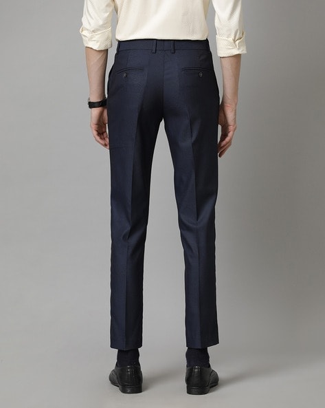 Ready To Wear Super 110's Navy Pants - Davide Cotugno Executive Tailors