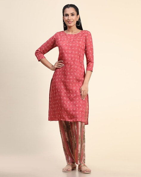 Buy Peach Chanderi Silk Embroidery Jacket Collar Kurta Round And Set For  Women by Label Ne'chi Online at Aza Fashions.