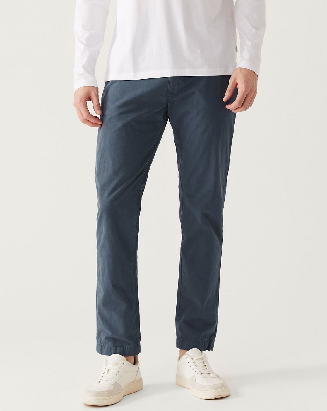 Buy Marks  Spencer Slim Fit Half Elasticated Waist Trousers T176121SECRU  30 at Amazonin