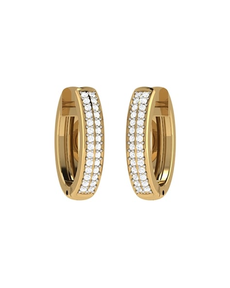 Real Diamonds Daily Wear Natural Diamond Huggie Hoop Earrings, 14 Kt at Rs  28537/pair in Surat