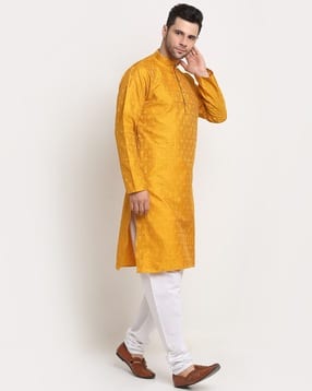 kraft india Long Kurta with Woven Motifs-picture-52