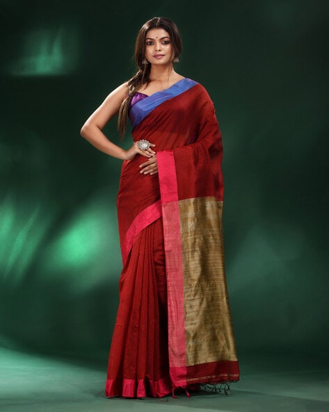 Red & Black Silk Handloom Saree GS573 – East Star Handlooms