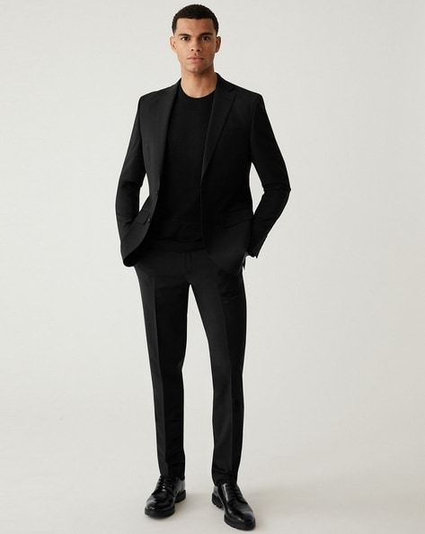 Ted Baker Black Slim Fit Tuxedo Trousers | Suit Direct