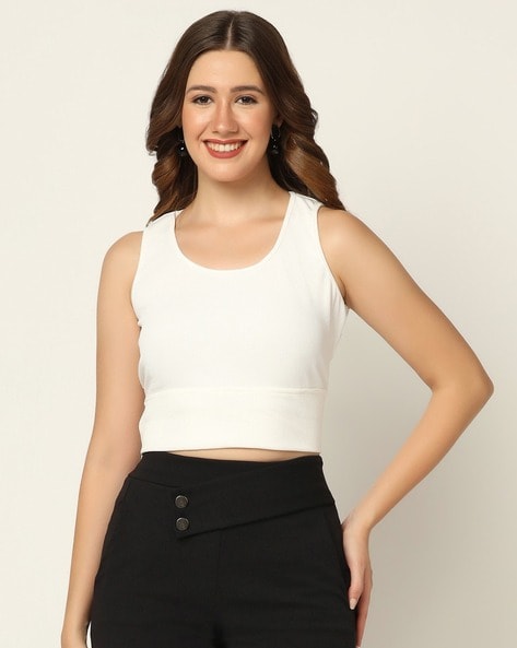FITTED TANK TOP-WHITE – Almas