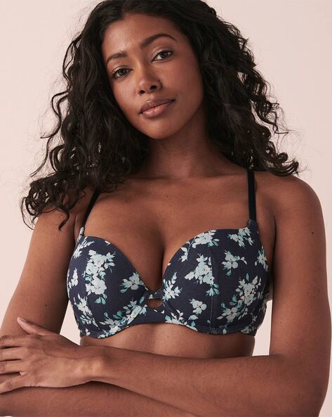 Floral Rainbow Lace Push-Up Bra