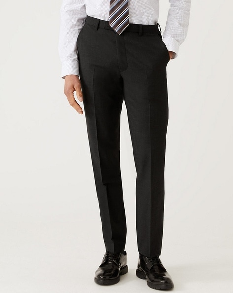 Tailored-Fit Wool Blend Trouser | Banana Republic Factory