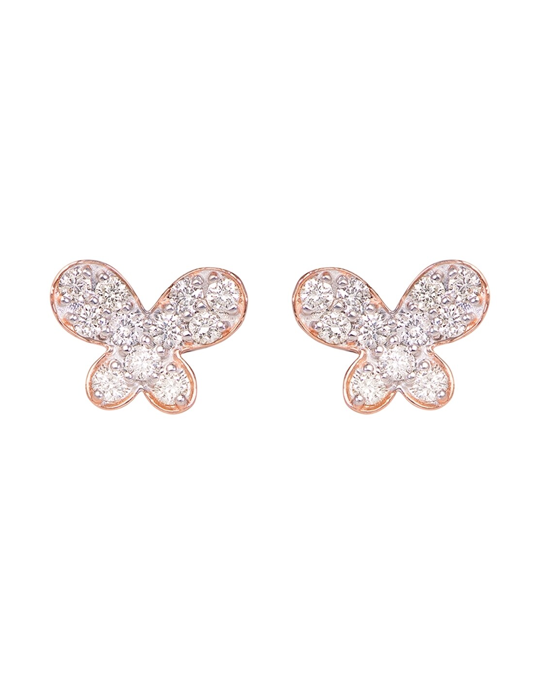 Enamel Butterfly Charm Diamond Stud Earrings – adornbyanokkhi.com