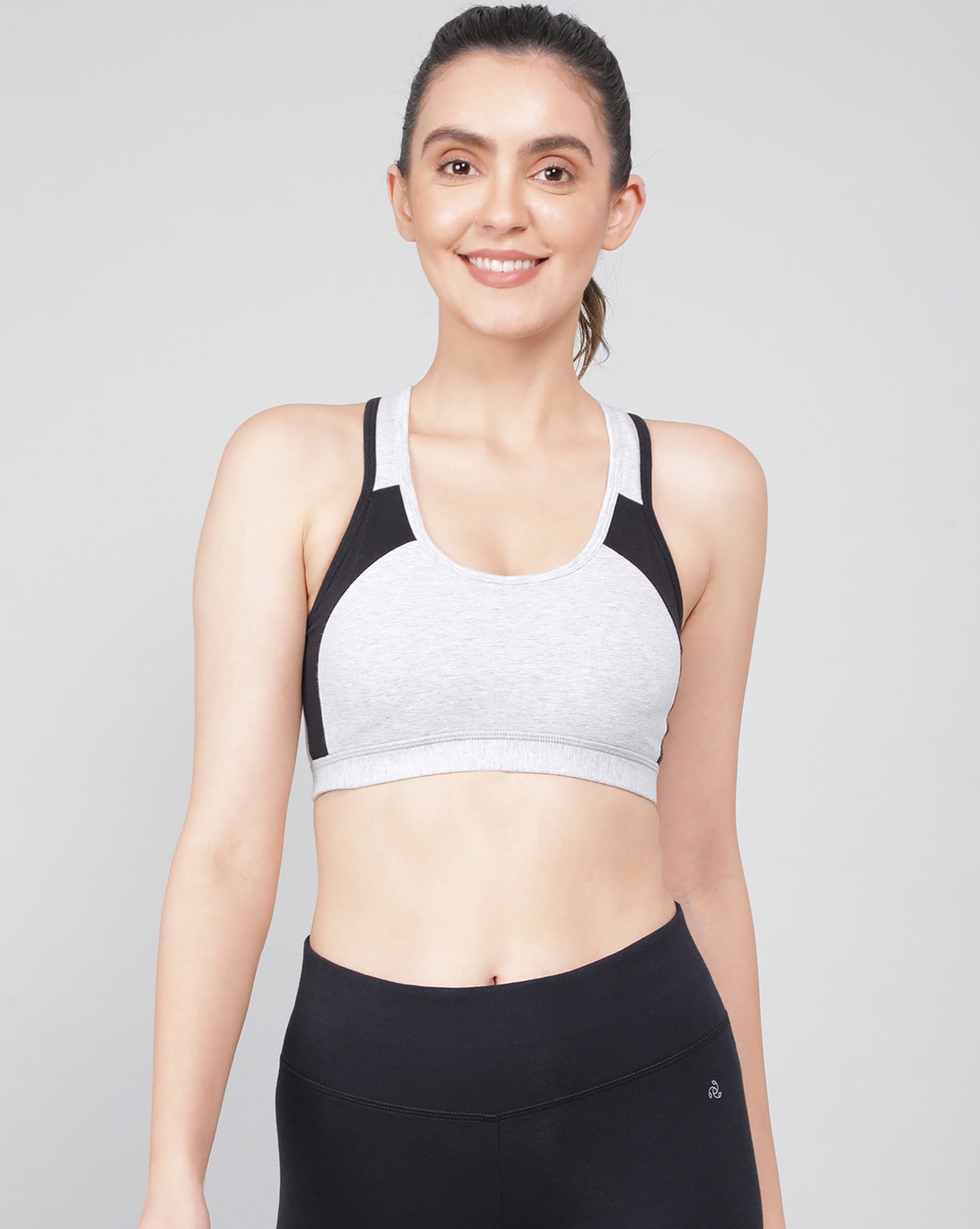 Buy N-Gal Red & Grey Non Wired Padded Sports Bra for Women Online @ Tata  CLiQ