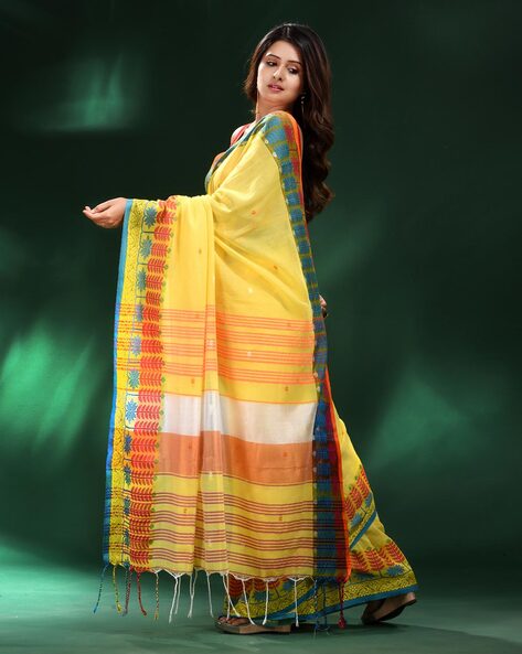 Buy Yellow Sarees for Women by Charukriti Online