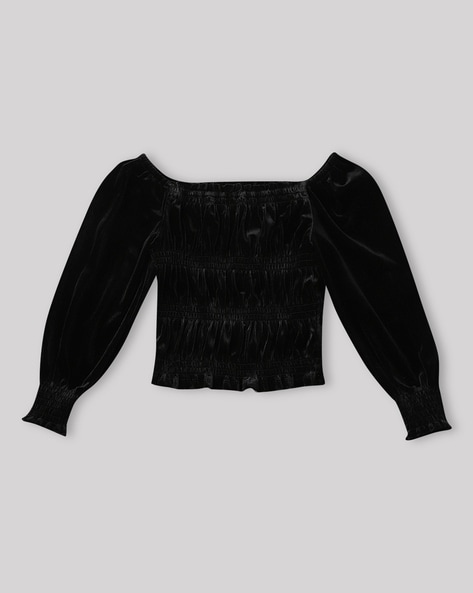 Marks & Spencer Velvet Shirred Top