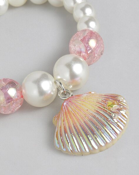 Buy Zaveri Pearls Silver Tone Diamond Beads & Pearls Necklace Earring & Bracelet  Set-ZPFK10424 Online