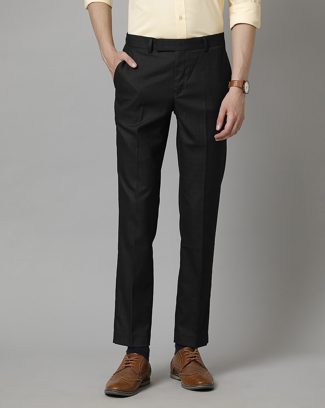 WiHiCiQi Men's Slim Fit Business Black Dress Pants Formal Pants Slacks  Wedding Tuxedos Party Office Work(Only Pants) at Amazon Men's Clothing store