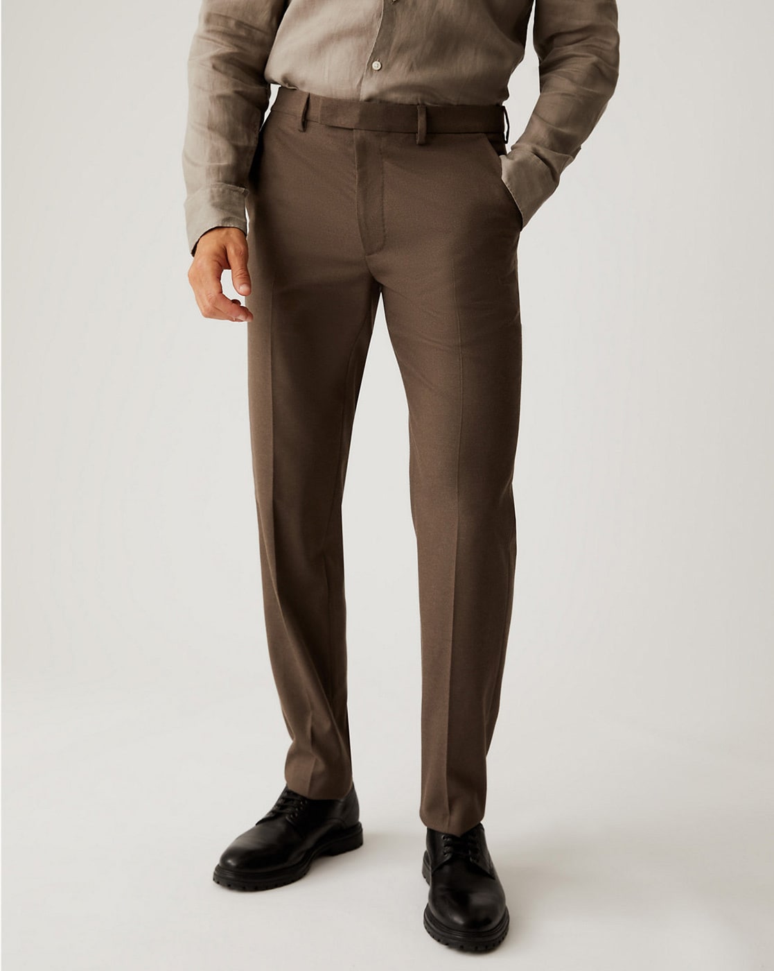 Buy Navy Blue Mid Rise Tailored Trousers Online at SELECTED HOMME 225110001