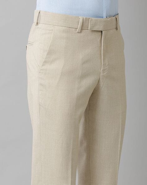 Buy Men Beige Solid Super Slim Fit Trousers Online - 296272 | Peter England