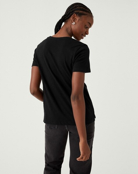 Pure Cotton Crew T-shirt - Black