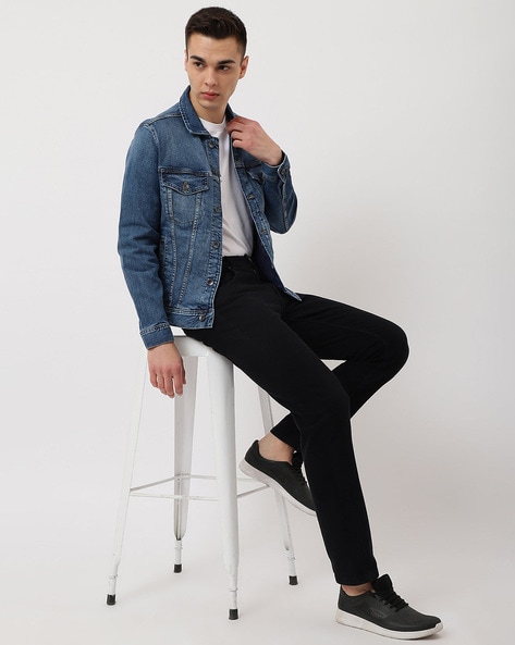 Red Label Men's Premium Casual Faded Denim Jean Button Up Cotton Slim Fit  Jacket (Medium Blue, S) - Walmart.com