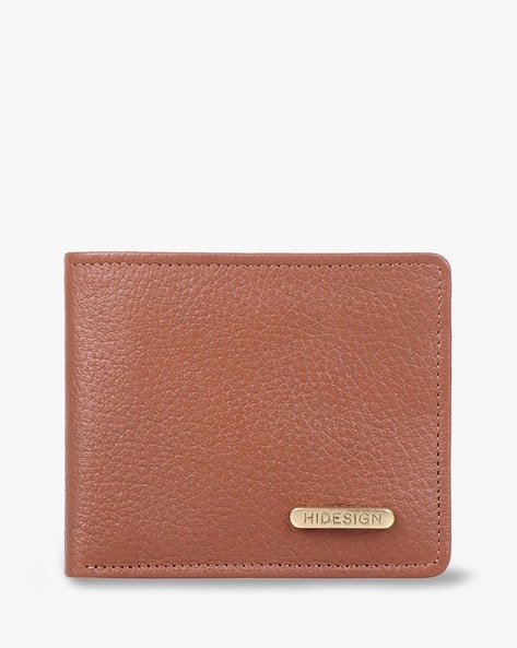 HIDESIGN Men Bi-Fold Wallet with Metal Logo