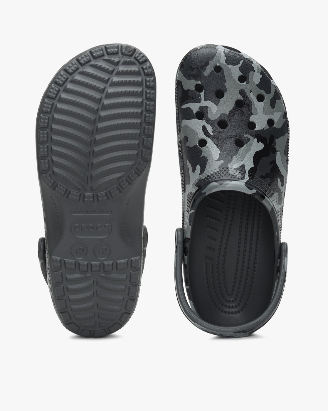 Dark grey online crocs