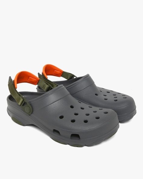 Grey and orange outlet crocs