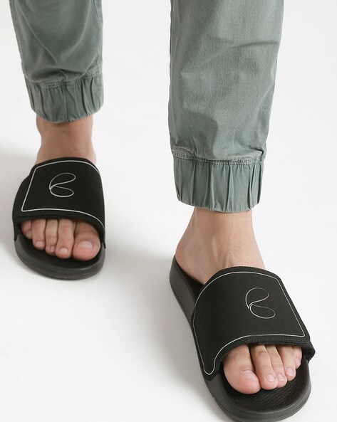 Mens slides discount with velcro strap