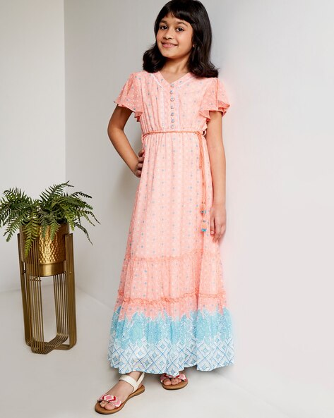 Buy Global Desi Pink Embroidered Fit & Flare Dress for Women Online @ Tata  CLiQ