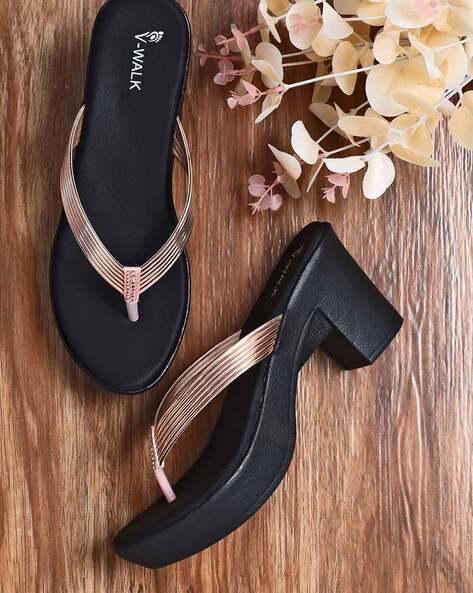 Buy Champagne Heeled Sandals for Women by V WALK Online Ajio