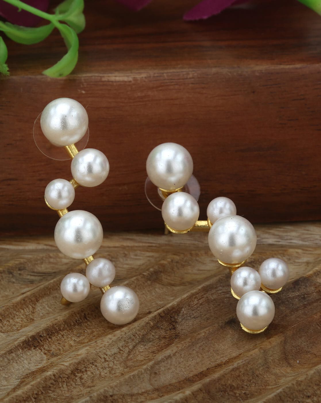 Shop Kriaa Pearl Stud Gold Plated Earrings